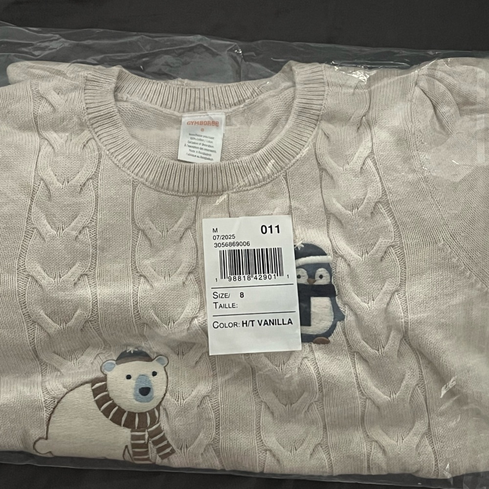 Cream Sweater with winter friends Design